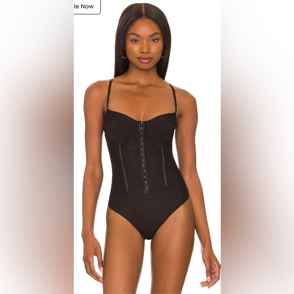 NWT - Free People Intimately Night Rhythm Corset Bodysuit in Black - Size S - Picture 2 of 5